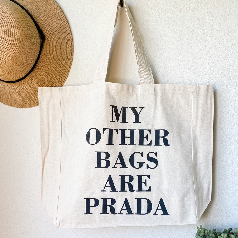 Funny Screen Printed Canvas Shopping Tote Bag - Handmade
